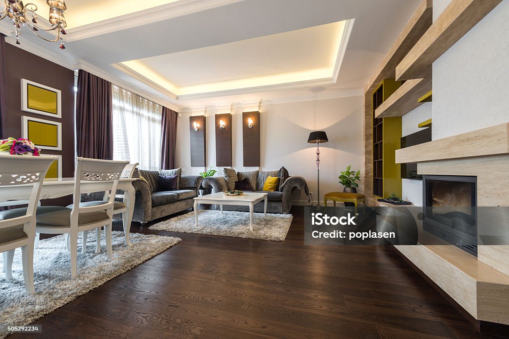 Interior of a bright living room Living Room Stock Photo