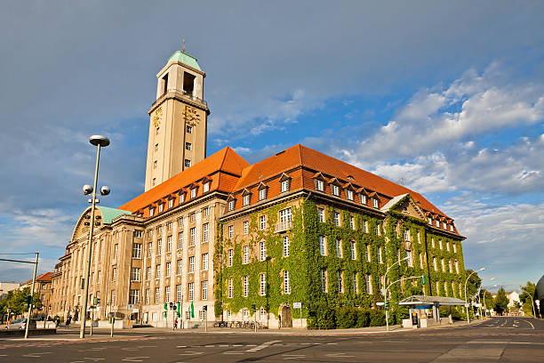 Building of Berlin-Spandau Town Hall (Rathaus Spandau), Germany. It is the town hall of the borough of Spandau in the western suburbs of Berlin