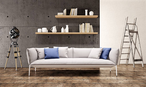 istock Contemporary living room loft interior 505292976