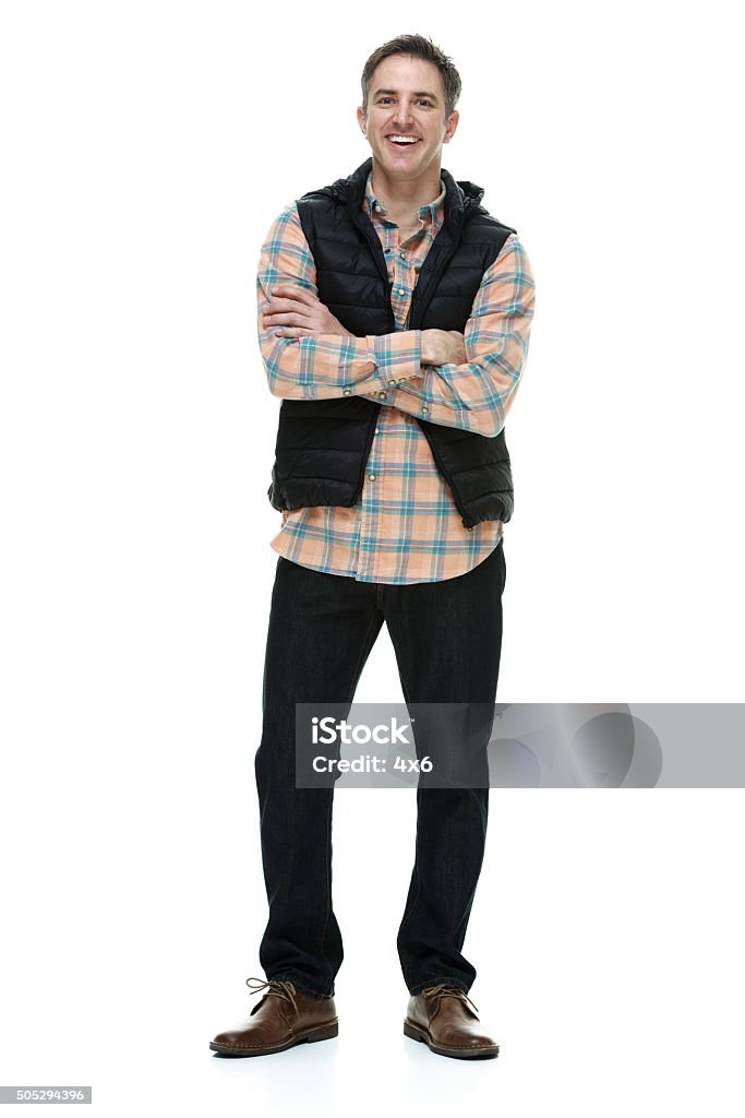 Smiling casual woman standing with arms crossed Smiling casual woman standing with arms crossedhttp://www.twodozendesign.info/i/1.png Men Stock Photo