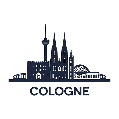 Abstract skyline of city Cologne in Germany, vector illustration