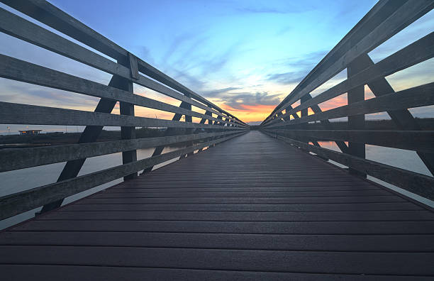 istock Wooden Boardwalk at sunset at Bolsa Chica 505303440