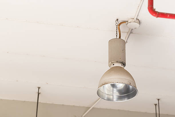 istock Lamp mounted on the ceiling of the room. 505303704