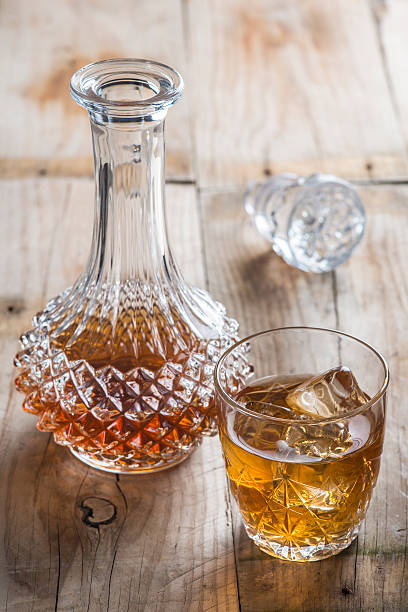 istock Crystal clear luxury glass bottle with liquor 505303867
