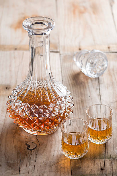 istock Crystal clear luxury glass bottle with liquor 505304817