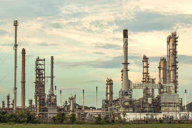 istock Oil refinery at twilight. 505306649
