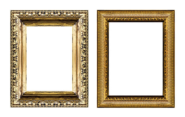 istock set of  golden frame  isolated on white background. 505306845