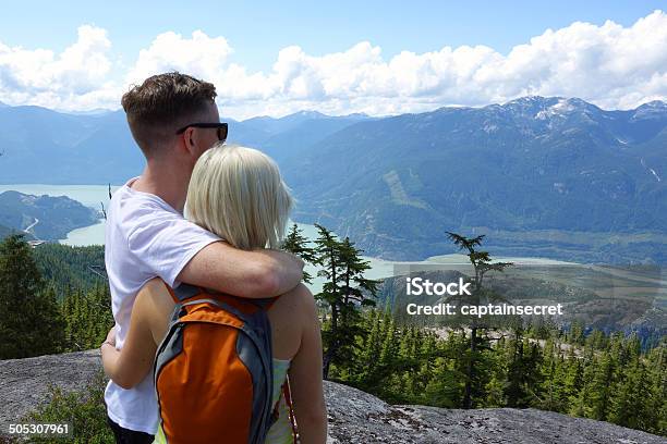 Loving Couple Admiring A Magnificent View Shot From Behind Stock Photo - Download Image Now