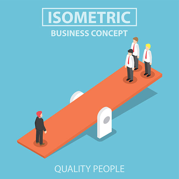 isometric jakości biznesmen o masie powierzchniowej większej niż cztery firmy p - three dimensional shape people group of people team stock illustrations