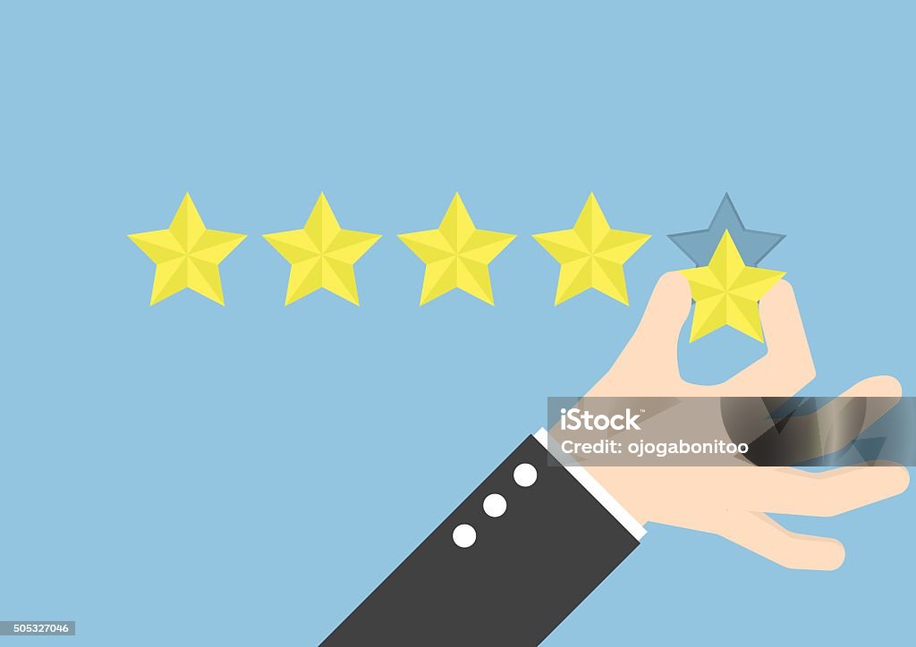 Businessman hand giving five star rating, Feedback concept Businessman hand giving five star rating, Feedback concept, VECTOR, EPS10 Manager stock vector