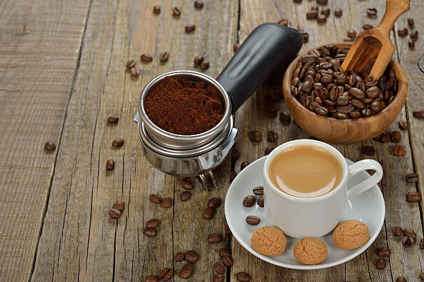 istock Espresso coffee in a white cup 505327842