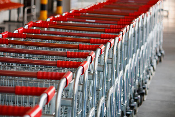 istock Shopping carts on a parking lot 505329620