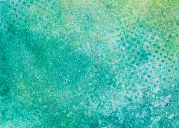 istock Hand painted abstract background with bright turquoise color 505330440