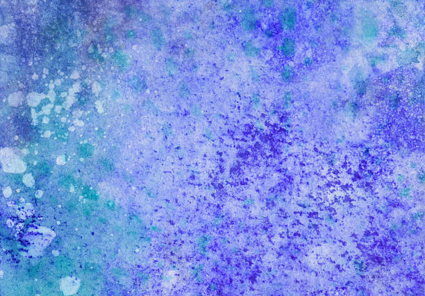 istock Vivid purple and blue hand painted background with texture 505330518