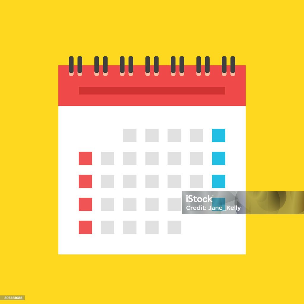 Calendar flat icon. US version. Vector illustration Calendar stock vector