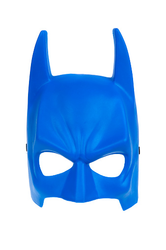 Adelaide, Australia - January 15, 2016: An isolated image of a Batman mask. Batman is one of DC Comics most popular superheros, spawning many movies, TV series and collectables.