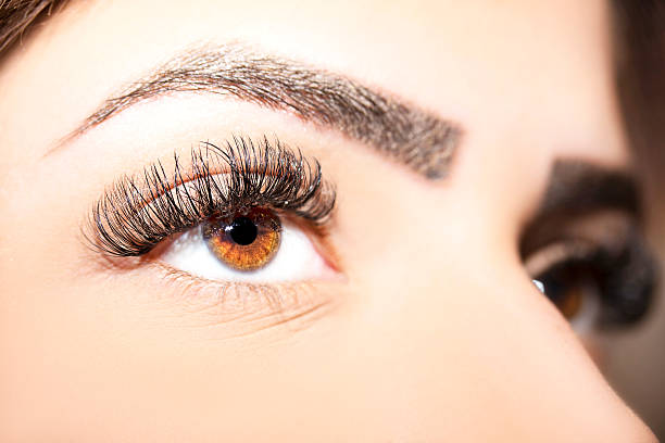 istock Woman brown eyes with extremely long eyelashes 505336756