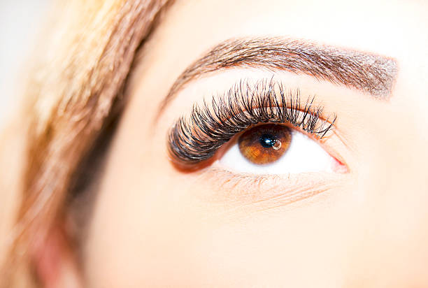 istock Woman brown eyes with extremely long eyelashes 505336856