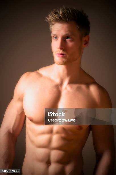 Blond Athletic Man Stock Photo - Download Image Now - Adult, Anaerobic Exercise, Arts Culture and Entertainment