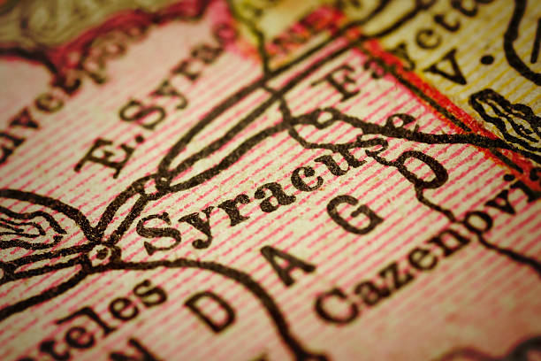 istock Syracuse, New York on an Antique map 505340784