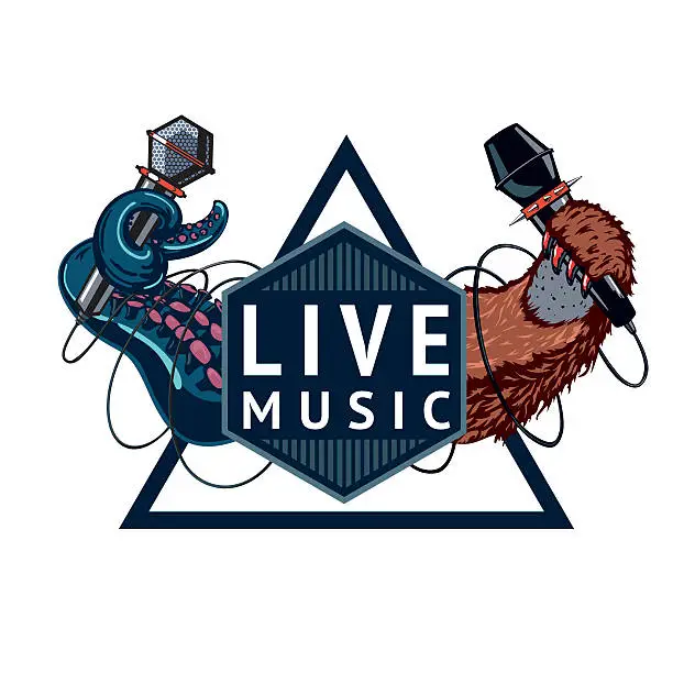 Vector illustration of Live music sign