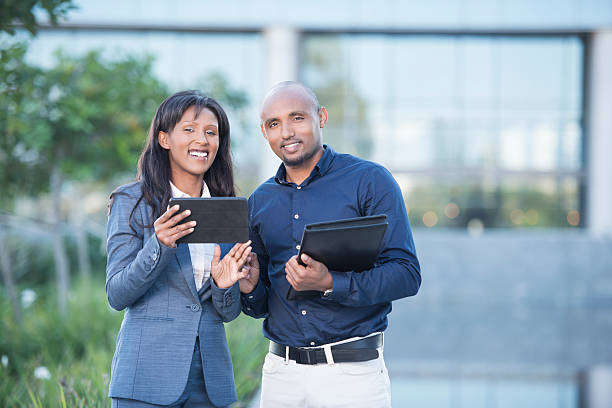 istock Outside meeting with colleague. 505341746