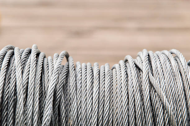 whire seil kabel spule 1 - steel cable wire rope rope textured stock-fotos und bilder