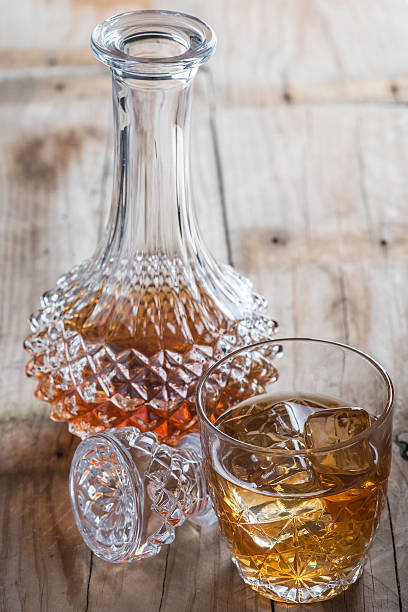 istock Crystal clear luxury glass bottle with liquor 505365983