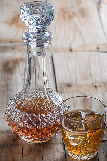 istock Crystal clear luxury glass bottle with liquor 505365985