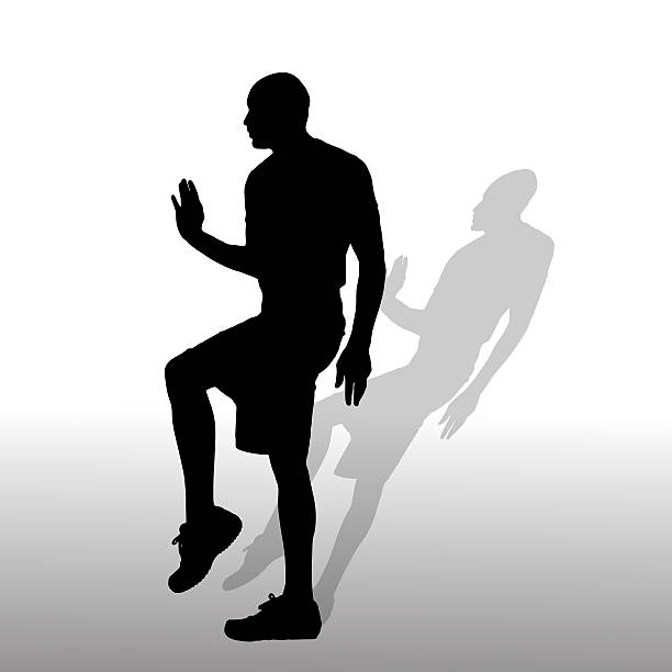 Vector silhouette of a man. Vector silhouette of a man on white background. gay men kissing men silhouette stock pictures, royalty-free photos & images