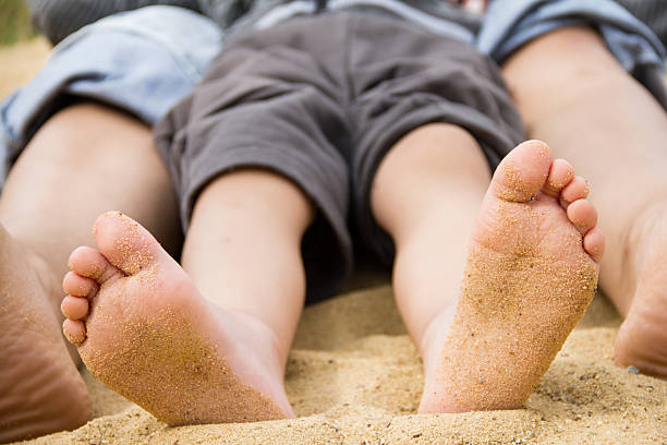 istock children's feet in the sand 505366817