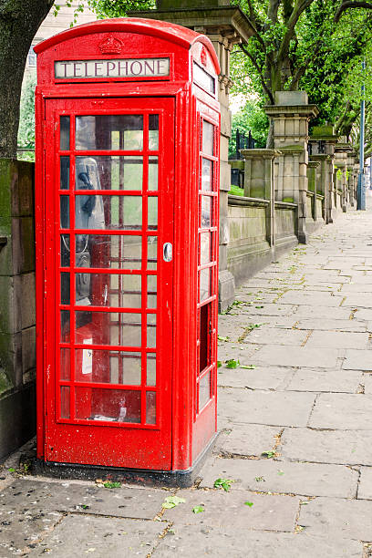 istock Typical red telephone booth in England 505367636