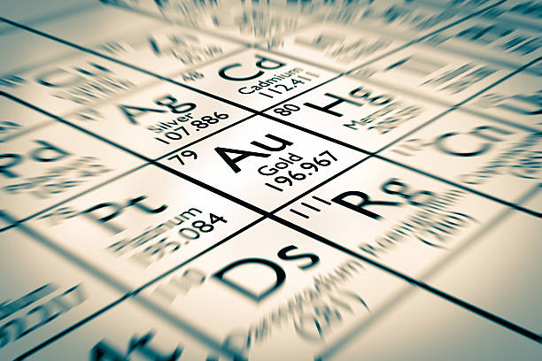 Gold Chemical Element stock photo