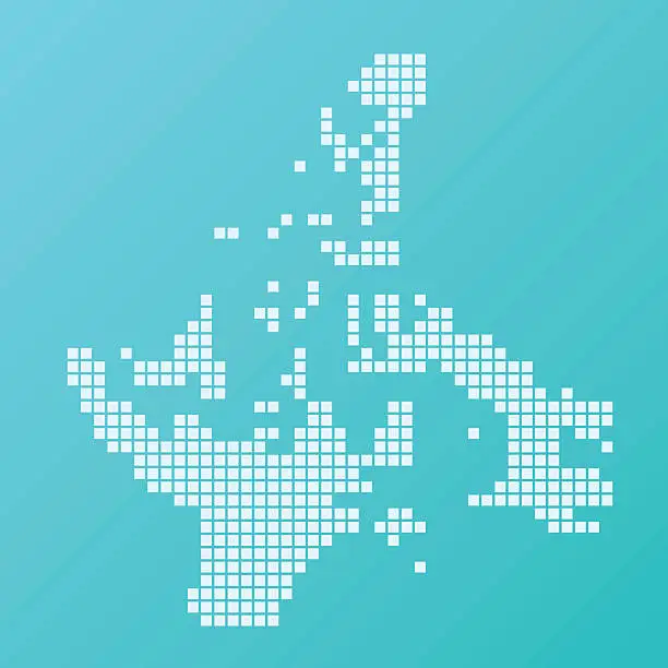 Vector illustration of Nunavut Map Basic Square Pattern Turquoise