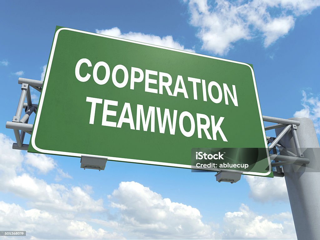 opperation teamwork A road sign with opperation teamwork words on sky background Advice Stock Photo