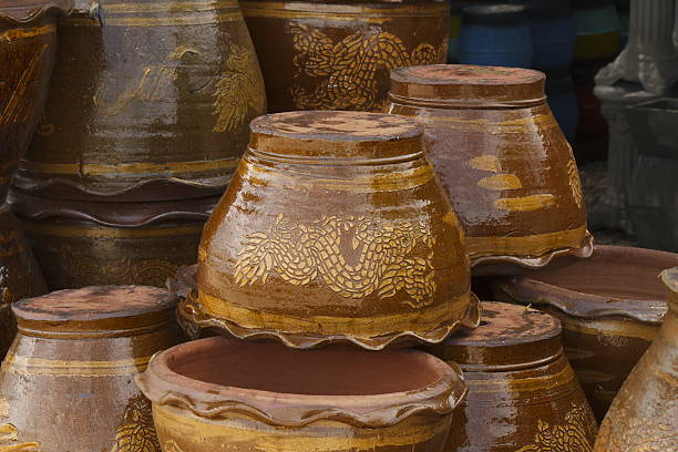 istock The stacks of clay flower pot 505368297