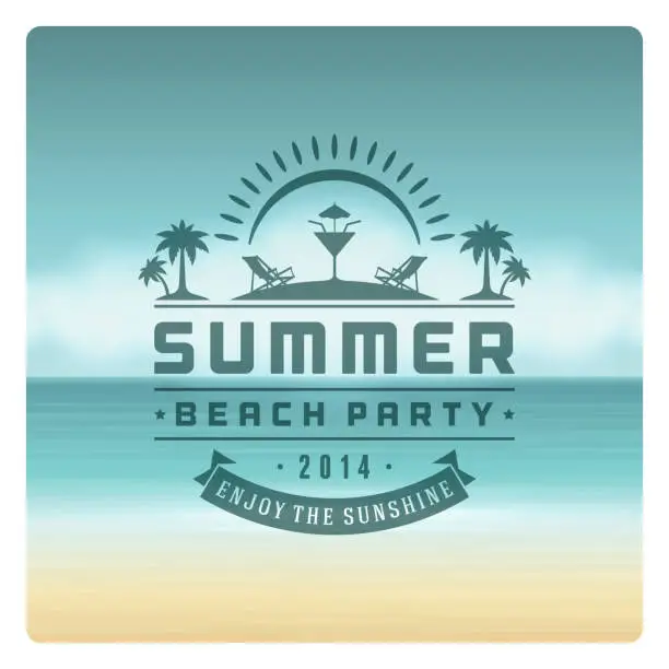 Vector illustration of Retro summer party design poster or flyer