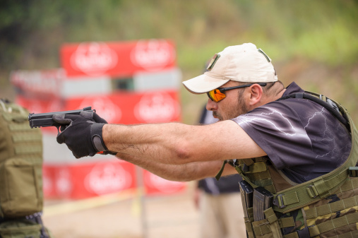 Shooting and Weapons Training. Outdoor Shooting Range