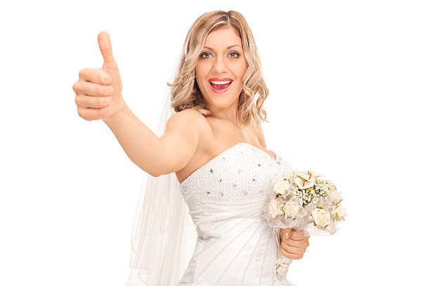 istock Joyful young bride giving a thumb up 505370732