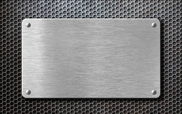 istock brushed steel metal plate background with rivets 505372136
