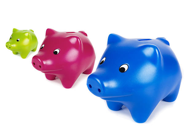 istock Three different piggy banks on isolated white background 505372511