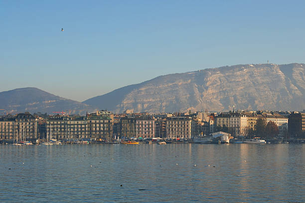 istock The buildings and the lake 505372641