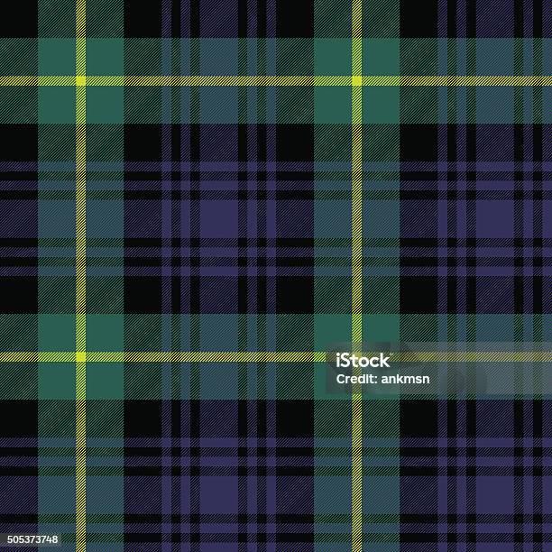 Gordon Tartan Fabric Texture Plaid Pattern Seamless Stock Illustration - Download Image Now