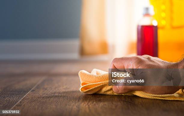 Hardwood Floor Cleaning And Manteinance Stock Photo - Download Image Now - Cleaning, Hardwood Floor, Wood - Material