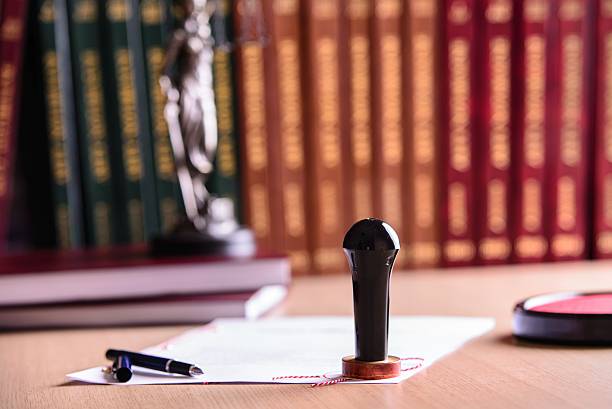 istock Stamp of the notary on the rosette. 505376672