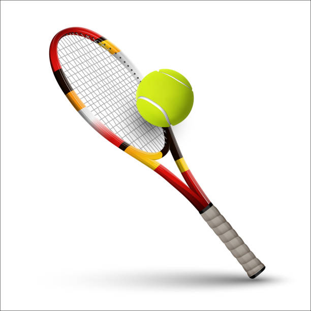 istock Tennis symbols racket and ball isolated on white background 505379366
