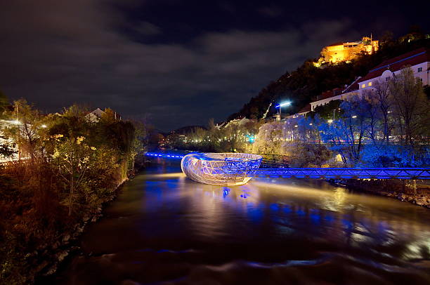 istock Artificial island on the Mur river in Graz 505381624