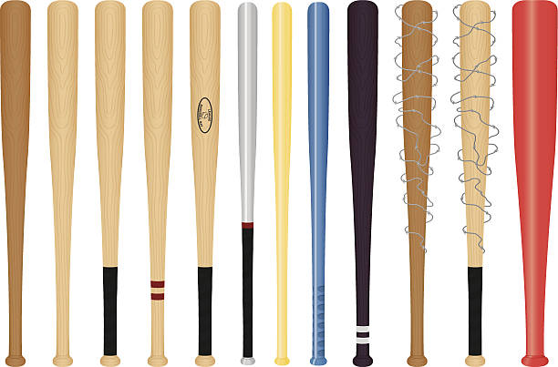 野球バット - wooden bat点のイラスト素材／クリップアート素材／マンガ素材／アイコン素材