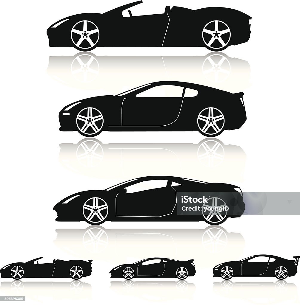 Super Cars Silhouettes Generic modern super car silhouettes. Car stock vector