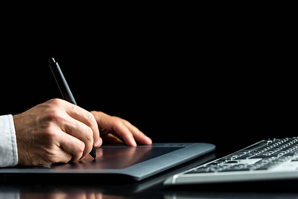 istock Closeup of graphic designer working 505398455
